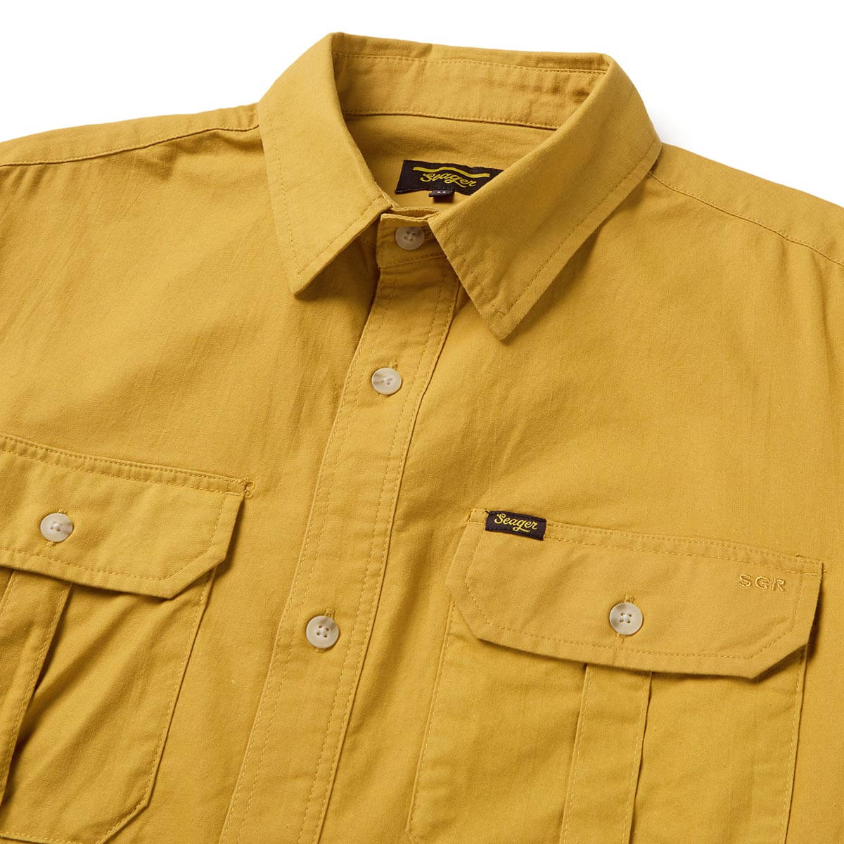 Chief L/S Overshirt Washed Amber Gold - Image 4