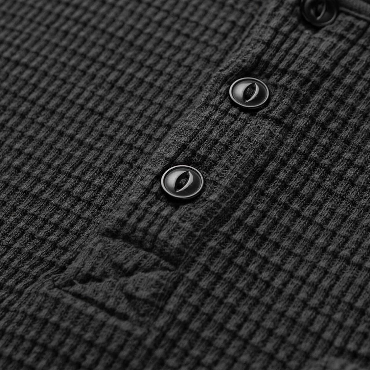 Sawpit Henley LS Thermal Vintage Black - Image 5