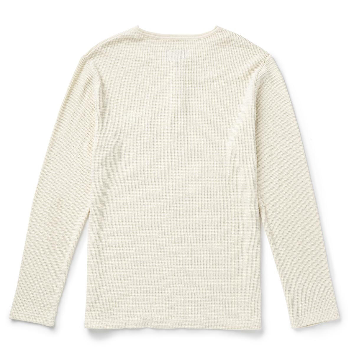 Sawpit Henley LS Thermal Vintage White - Image 3