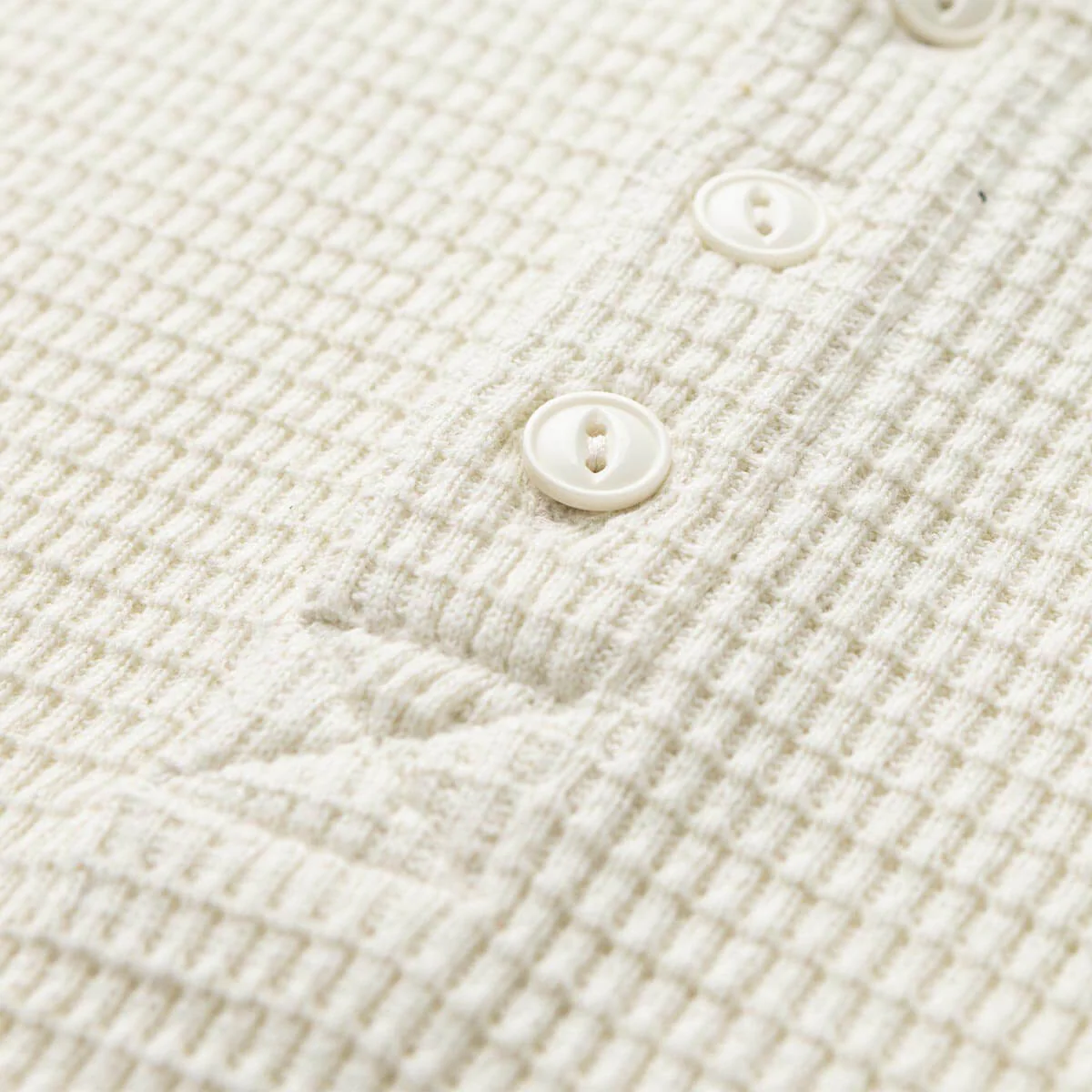 Sawpit Henley LS Thermal Vintage White - Image 5