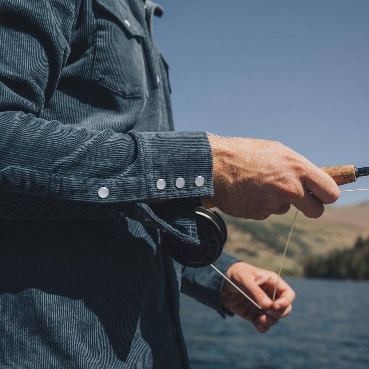 Reagan Pearl Snap Corduroy Stormy Blue - Image 7