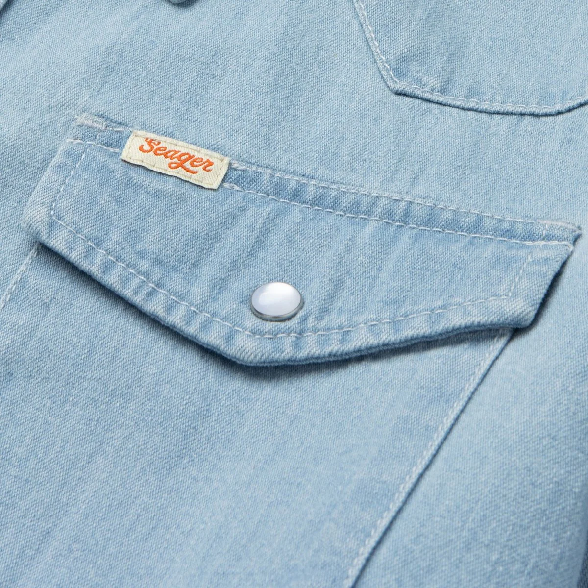 Reagan Pearl Snap Light Wash Indigo - Image 6