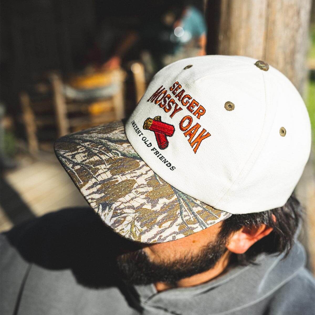 Seager x Mossy Oak Gone Huntin' Snapback Cream/Camo - Image 3