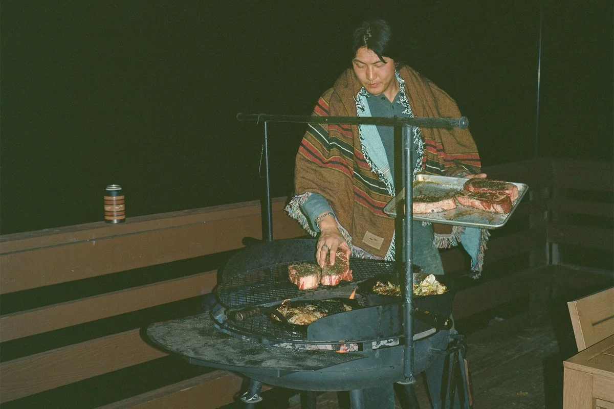 Seager x Slowtide Tapestry Blanket Striped Brown - Image 4